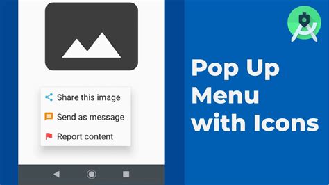 How To Create A Pop Up Menu With Icons In Android Studio Tutorial Youtube