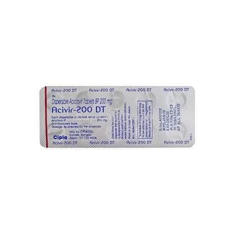 Acivir DT Dispersible Aciclovir 200mg Tablets At Rs 88 22 Stripe In