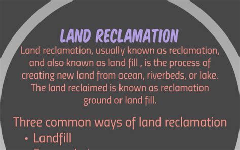 Types of land reclamation by Andrea Rio on Prezi