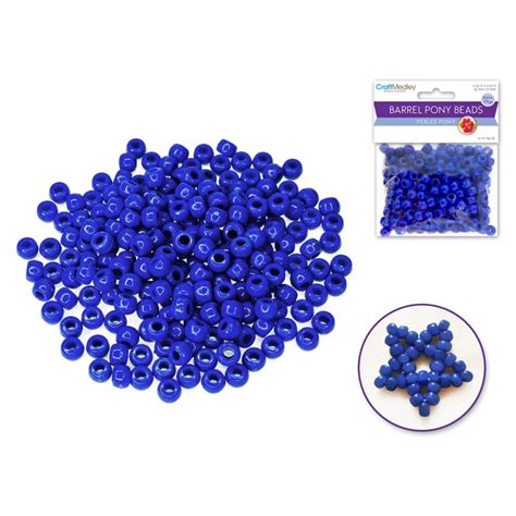 Pony Beads X Mm Barrel Standard X Royal Blue Maison Handal