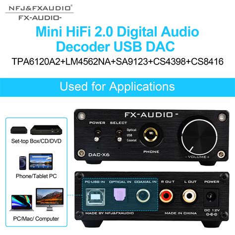 FX Audio DAC X6 Mini HiFi 2 0 Digital Audio Decoder DAC Input USB