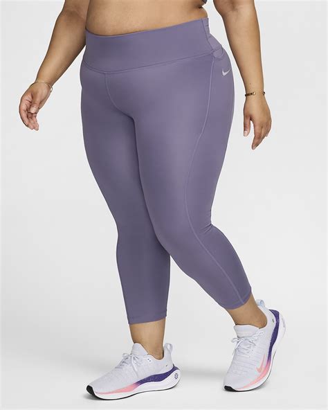 Nike Fast Women S Mid Rise Crop Running Leggings Plus Size Nike Lu