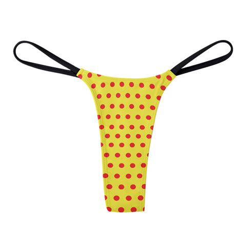 Inky Bikini Red Yellow Polka Dot Thong Inky Bikini