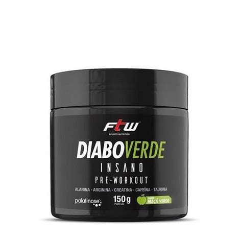 Pré Treino Diabo Verde Insano 150g FTW Pré Treino Magazine Luiza