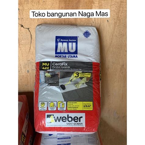 Jual SEMEN INSTAN MU 420 PEREKAT KERAMIK 25KG GRAB GOJEK INSTAN