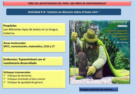 5 To Leemos Un Discurso Del Buen Vivir Activ 4 Pdf PPT