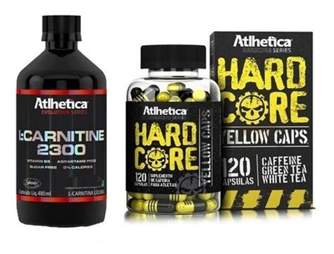 Combo L carnitine 2300 480ml hardcore Yellow Caps Atlhetica Frete grátis