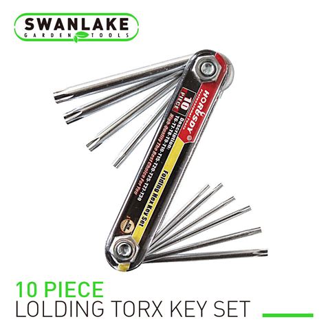 10 PC Tamper Proof Star Key Set Folding Locking Torx Security