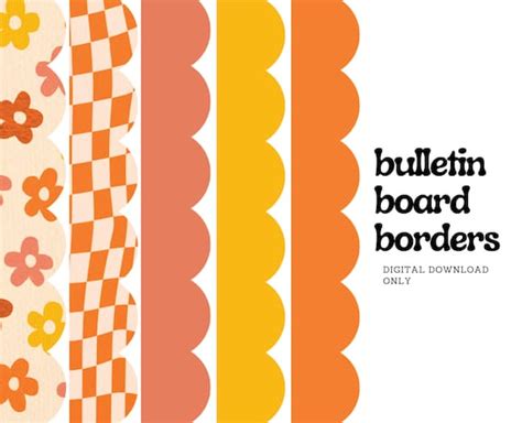 Printable Groovy Borders Bulletin Board Designs Included Etsy Hong Kong