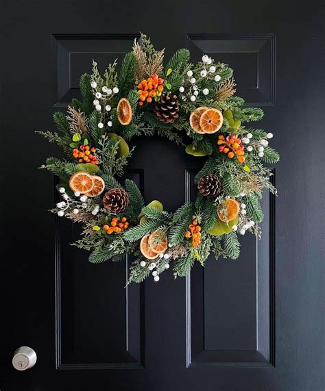 Christmas Wreath With Dried Orange Evergreen Dried Orange Etsy Canada