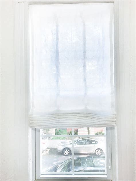 White Linen Roman Shade Semi Sheer Roman Shade Relaxed White Etsy Sheer Roman Shades White