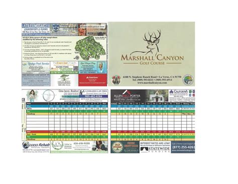 View Scorecard - Marshall Canyon Golf Course | Marshall Canyon Golf Course