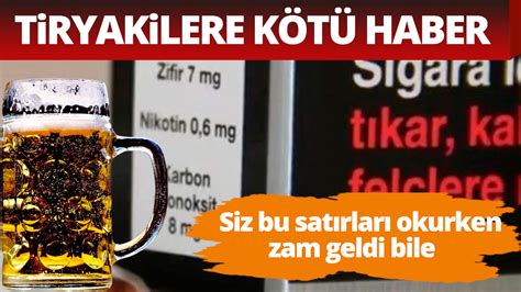 Sigara ve alkollü içeceklere zam Siz bu haberi okurken fiyatlar arttı bile