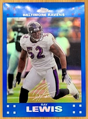 Topps Chrome Football Ray Lewis Blue Refractor Ebay