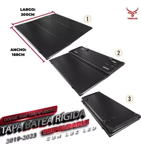 Tapa Batea Rígida Trifold Dodge Ram 1500 2019 2021 2022 2023 en venta