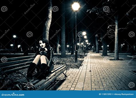 Night park view stock photo. Image of rest, person, lonely - 11851592