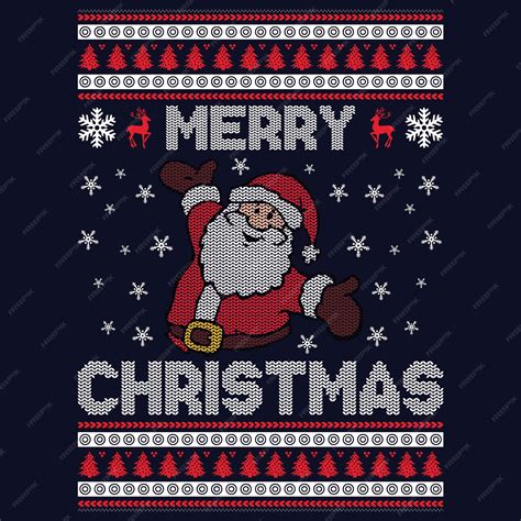 Premium Vector Merry Christmas Ugly Christmas Sweater Designs