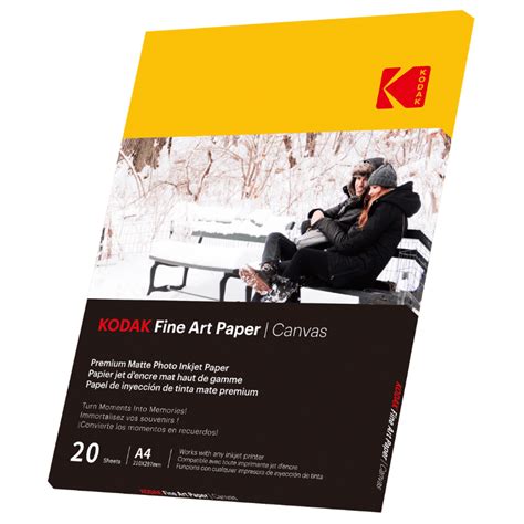 Fine Art Paper Canvas Kodak 230gsm A4 20 Sheets Kodak Official Web