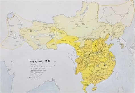 Map of Tang dynasty China handdrawn by me : MapPorn