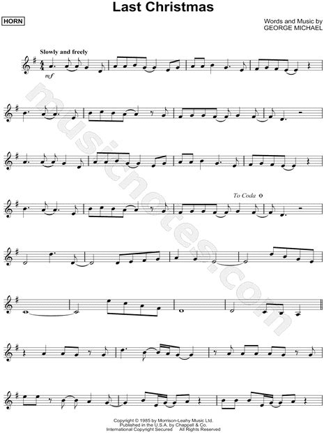 Wham Last Christmas Sheet Music In G Major Download And Print Sku Mn0123595