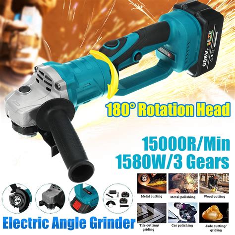 Mm Vf Cordless Brushless Electric Angle Grinder Grinding Machine