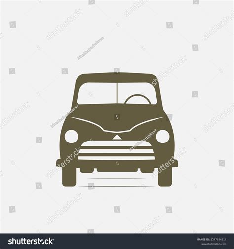 Retro Car Silhouette Front Silhouette Vector Stock Vector (Royalty Free ...