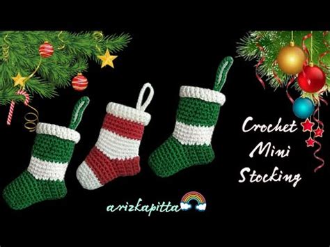 How To Crochet Mini Stocking Christmas Ornamen Easy For Beginners