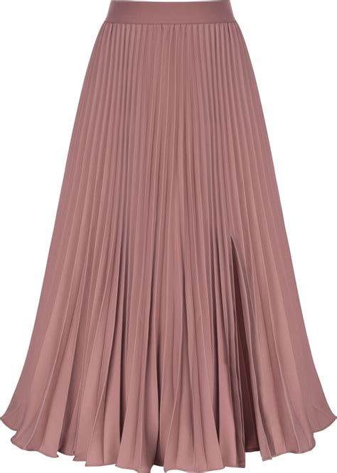 Kate Kasin Women S High Waist Pleated A Line Casual Maxi Skirt Shopstyle