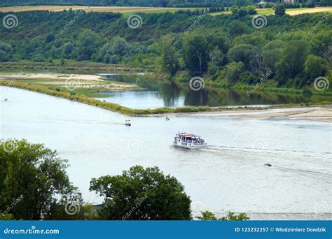 The Largest Polish River Wisla Vistula Around Kazimierz Dolny Stock