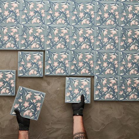 Blue Ivy Encaustic Cement Tile Otto Tiles Design