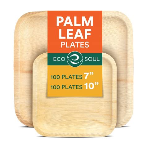 Eco Soul Compostable Inch Inch Palm Leaf Plates Pack