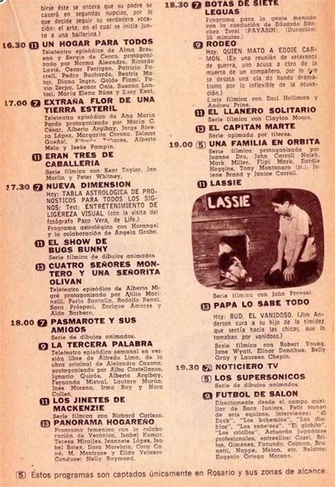 Página de revista CANAL TV con parte de la programación de los canales