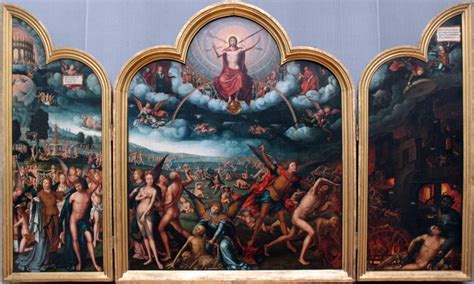 Last Judgment Jean Bellegambe 1523 Triptych Sacred Art Painting