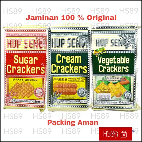 Jual Biskuit Hup Seng Deluxe Cream Sugar Crackers Asli Malaysia