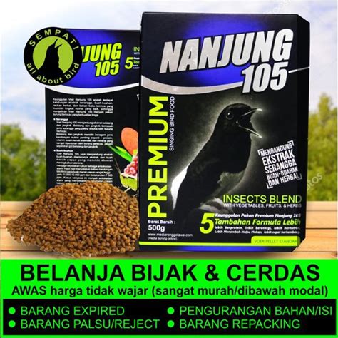 Jual NANJUNG 105 VOER PELET EBOD JAYA PAKAN BURUNG JUARA LOMBA UNTUK