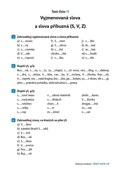 Otestuj Si Znalosti Esk Jazyk Pro T Du Lucie Tom Kov