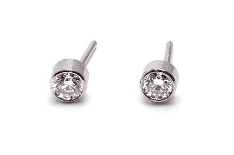 Diamond Ct White Gold Rub Over Studs Rachel Jeffrey