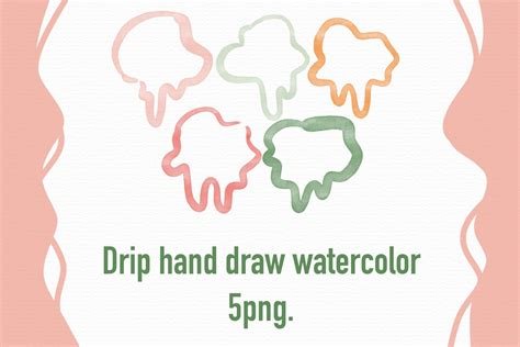 Cute Drip Hand Draw Watercolor Graphic by aunny2544 · Creative Fabrica