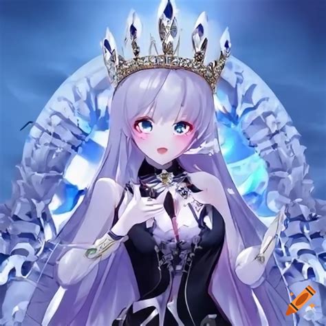 Anime Queen With Silver Crown And Black Dress On Craiyon