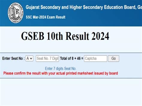 Gseb 10th Result 2024 Live Updates Gujarat Board Gseb Ssc Result