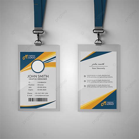 Modern Blue And Yellow Id Card Template Template Download On Pngtree