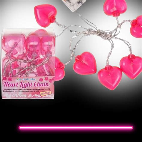 Led Pink Hearts String Lights Glowtopia