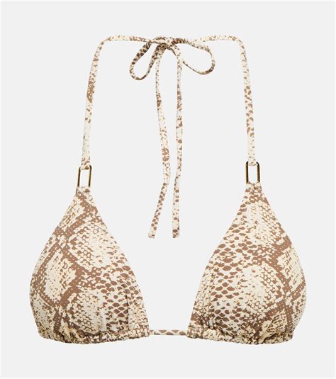 Cancun Snake Print Bikini Top In Beige Melissa Odabash Mytheresa