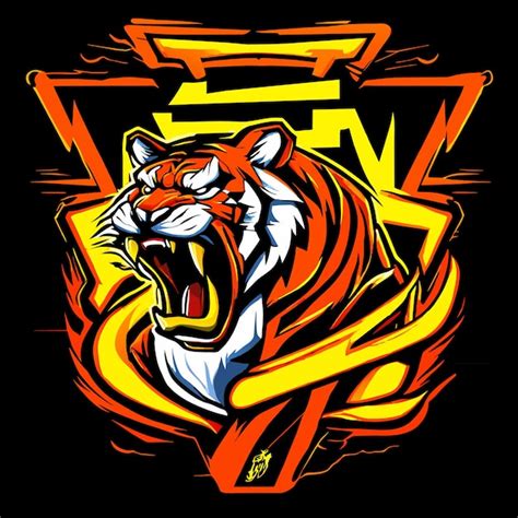 Premium Vector Powerful Tiger Head Illustration Graphic Mastery