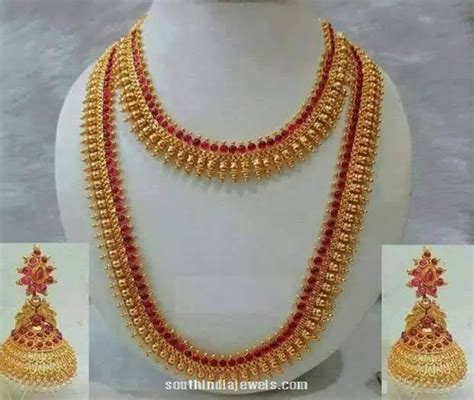 Imitation Kemp Bridal Necklace Set South India Jewels