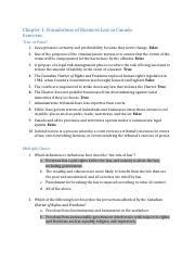 Law Assignment 1 Docx Chapter 1 Foundations Of Business Law In