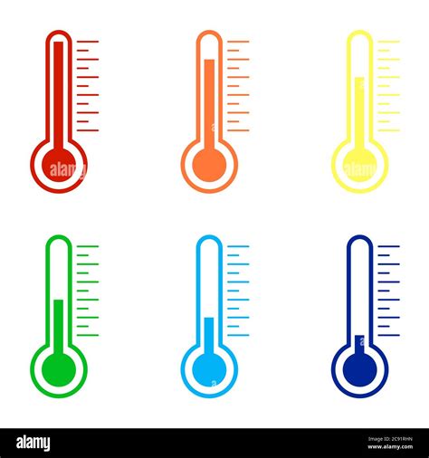 Thermometer symbol icons in different colors Stock Vector Image & Art ...