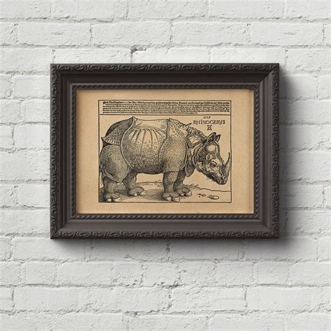 The Rhinoceros Albrecht Durer Print Wall Art Woodcut | Etsy