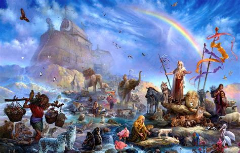 🔥 Download Wallpaper Animals People Rainbow Art Salvation The Ark Tom