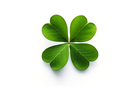 Premium AI Image Four Leaf Clover On White Background Generative AI